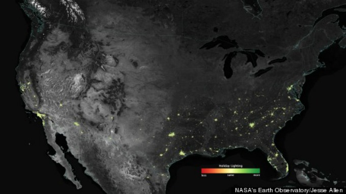 mapa NASA NASA iz svemira vidi novogodišnju rasvetu