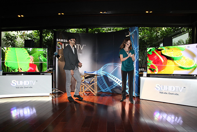 Borka Tomovic i Ivan Mihailovic na predstavljanju Samsung SUHD TV Premijera nove generacije Samsung televizora i zvučnika