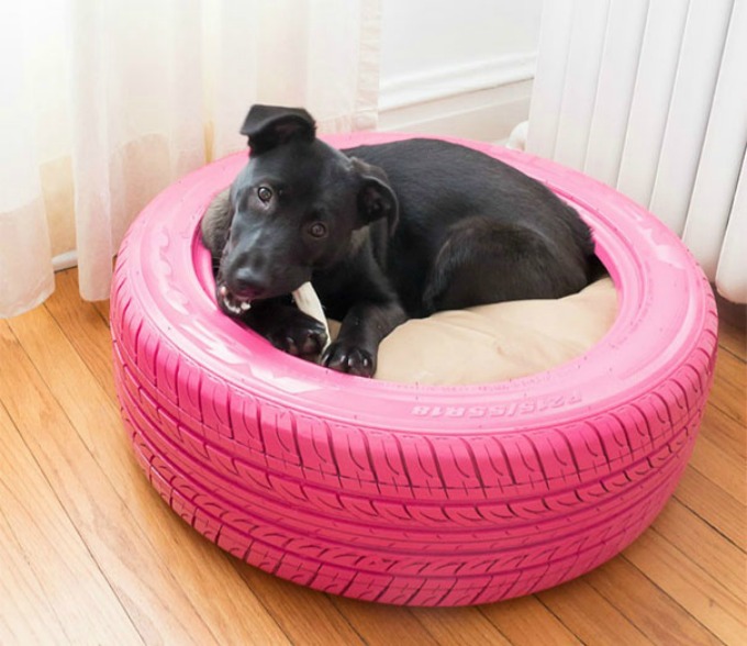 krevet za psa Uradi sam: Recikliraj automobilske gume